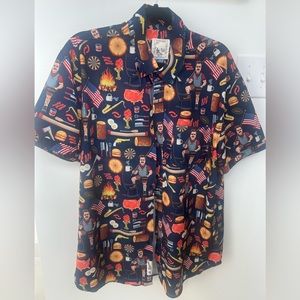 Rsvlts Shirt Mens XL Parks And Rec Ron Swanson Knunuflex Blue